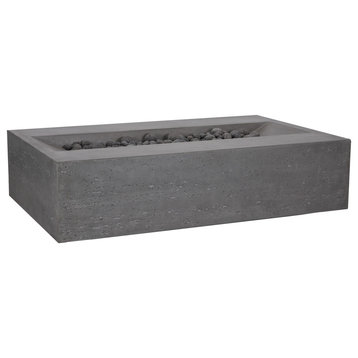 Pyromania Millenia Concrete Fire Pit Table, 48"x30", Slate Gray, Natural Gas