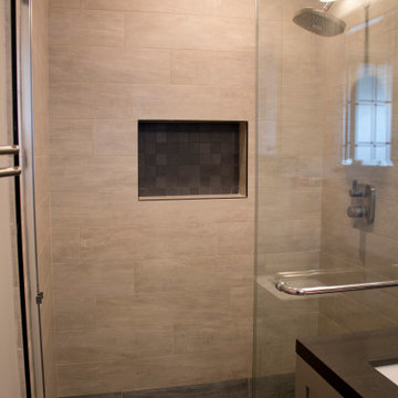 Master Bathroom with a rustic, modern, and serious personality