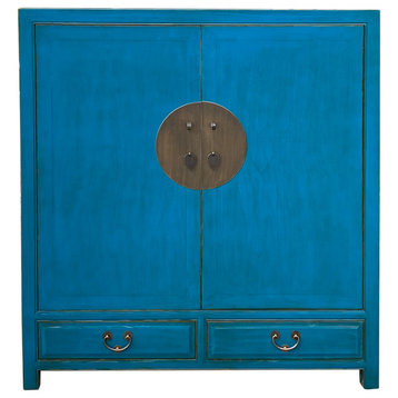 Oriental Benitoite Blue Moon Face Hardware Side Table Shoes Cabinet Hcs7470