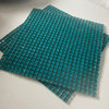 Petite Glossy Neon Teal 0.375 in. x 0.375 in. Glass Square Mosaic Tile