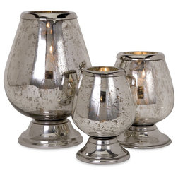 Candleholders iMax Round Mercury Glass Candleholders - Set of 3 X-3-75606