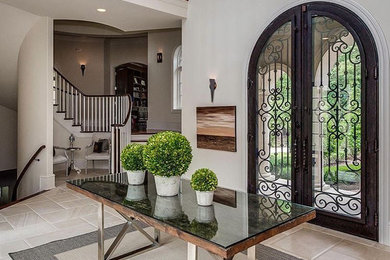 Entryway - transitional entryway idea in Charlotte