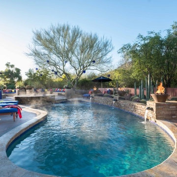 Pool with Multiple Waterfalls