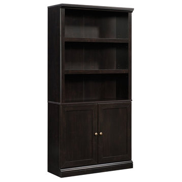 Pemberly Row 3-Shelf Modern Engineered Wood Bookcase in Estate Black
