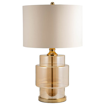 Glass, 30" Lustered Table Lamp, Gold