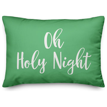 Oh Holy Night, Light Green 14x20 Lumbar Pillow