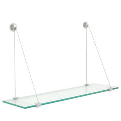 Crane Floating Clear Glass Shelf - Contemporary - Bathroom Shelves