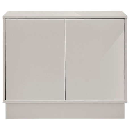 Tresero Cabinet, High Gloss Warm Gray