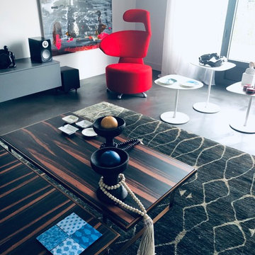 Un salon contemporain confortable et cosy - Une Maison Éclectique