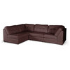 Baxton Studio Warren Brown Leather Modern Modular Sectional Sofa, Set