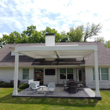 Contemporary Dallas Pergola and Patio Combo Design