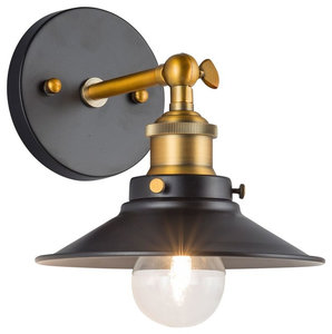 Andante Wall Sconce with Bulb, Antique Brass
