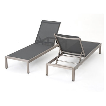 Cape Coral Mesh Outdoor Chaise Lounge, Set of 2