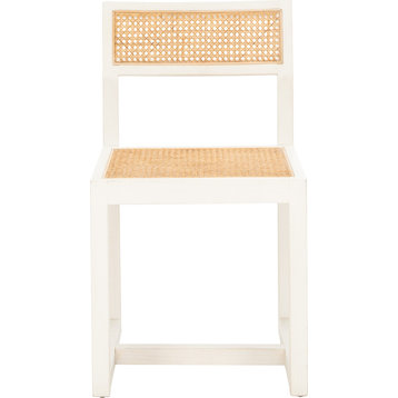 Bernice Cane Dining Chair - White, Natural