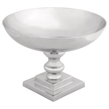 Traditional Silver Aluminum Metal Decorative Bowl 30874