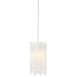 Currey & Company - Escenia Multi-Drop Pendant, 1-Light - The Escenia 1-Light Multi-Drop Pendant has a shade made of natural selenite. The ribs of the essential natural material are staggered top and bottom, which brings the shape of the shade added interest. The metal stem in a painted silver finish is thin so that the shade seems to float. When the lights are switched on, a beautiful glow is created by the crystal bars. We offer the Escenia in a number of different configurations with multiple shades.