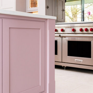 Pink & Grey Classic In-Frame Shaker Kitchen