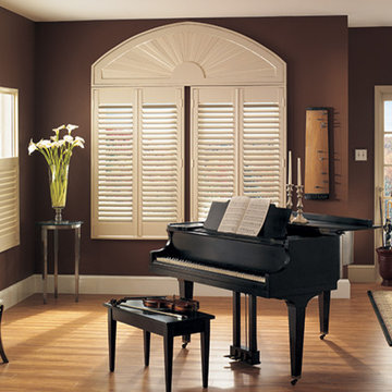 CUSTOM PLANTATION SHUTTERS - ELONGATED ARCH WINDOW SHUTTERS - Graber Blinds