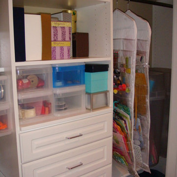 Before and after closet organization - creating a gift center!