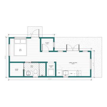 Charming 1 Bedroom Redwood City In-Law Unit Floor Plan