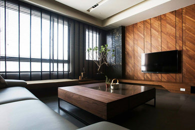 Inspiration for a zen living room remodel in Chicago