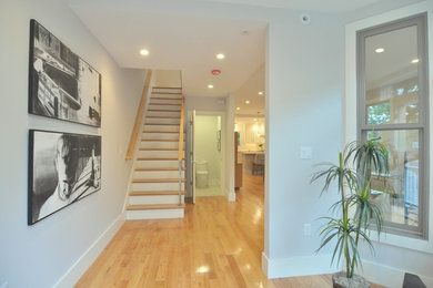 Inspiration for a modern entryway remodel in Boston