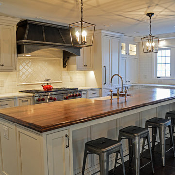 Twinsburg, OH - Farmhouse - Distressed Walnut Counter