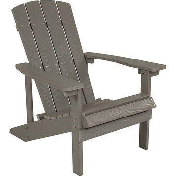 Charlestown All-Weather Adirondack Chair, Faux Wood, Light Gray