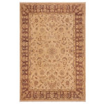 Bareens Designer Rugs - Classic Ziegler Lynette Tan Brown Hand-Knotted Wool Rug - 10'3'' x 13'9'' - Enhance the ambiance of your home with this magnificent Persian-influenced Turkish hand-knotted rug made by skilled artisans capable of creating the most exceptional vegetable dyes and hand-spun wool. This exquisite handmade rug is a one-of-a-kind Peshawar Kafkaz, otherwise identified as Chobi, Chobi Peshawar, Oushak, or Ziegler rug. These handmade rugs are crafted in Pakistan utilizing superior-quality wool imported from Australia, New Zealand, and Korea in two types of weaves: the Persian weave and the Mori weave. This rug is meticulously crafted by hand using the finest natural vegetable dyes extracted from local plants. The artisans use a blend of hand-spun local and fine merino wool, resulting in a rug with a compelling texture, higher lanolin content, and longer staple. The artisans occasionally incorporate natural or artificial silk into the pile to enhance specific motifs. The finished product is an awe-inspiring execution of flawless design and an understated palette that exudes elegance.