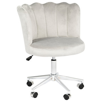 Alana Swivel Vanity Chair, Cool Gray