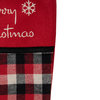 20.5" Red  Black  and White Plaid Christmas Stocking With Fleece Cuff