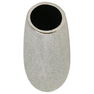 Sagebrook Home Ceramic 9.75" Vase , Silver