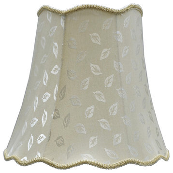 34003 Scallop Bell Shape Spider Lamp Shade, Butter Creme, 16" wide, 10"x16"x15"