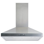 Winslyn Industries - Winflo Convertible Wall-Mount Range Hood, Stainless Steel, 36" - This 36 in. wall mounted range hood is constructed of premium 430 stainless steel. Complete with aluminum mesh filters that remove smoke and grease from your cooking area and are dishwasher safe. This model also comes with 2 bright energy saver LED lights, low noise level operation, 284 CFM air flow, push button, 3-level fan speed. All the components such as damper, mounting hardware, flexible duct work and damper are included for easy installation. Adjustable and telescoping chimney can fit 7.5-8.5 ft. ceiling. This unit is convertible, can be vented out of your dwelling or recirculating (ductless) with charcoal filters (part # WRHF005S2, sold separately).