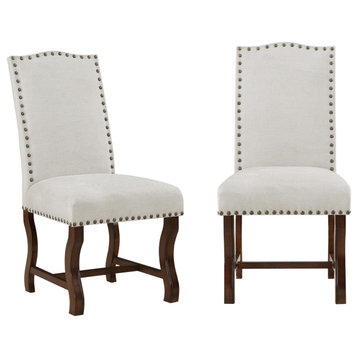 Hamilton Brown and Oatmeal Traditional Accent Dining Chair Set of Two