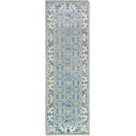 Bashian - Bashian Delphi Area Rug, Denim, 2.6'x8' - Enter a serene world, where harmonious colors and light and airly designs meet to form artistry at your feet. Graceful striations of colors, along with triple shearing to show gentle signs of wear, these pieces are reminiscent of bygone treasures.