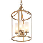 LNC - LNC 4-Lights Modern Polished Gold Drum 23"H Mini Chandelier - At LNC, we always believe that Classic is the Timeless Fashion, Liveable is the essential lifestyle, and Natural is the eternal beauty. Every product is an artwork of LNC, we strive to combine timeless design aesthetics with quality, and each piece can be a lasting appeal.