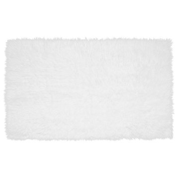 My Magic Carpet Washable Faux Fur White Shag Rug, 3'x5'