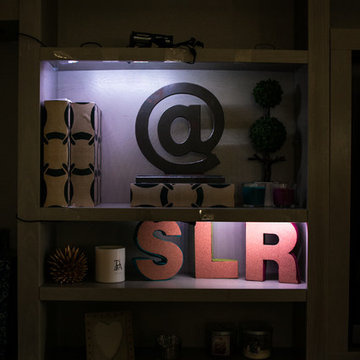 LED Gray Build In Media Center Lighting
