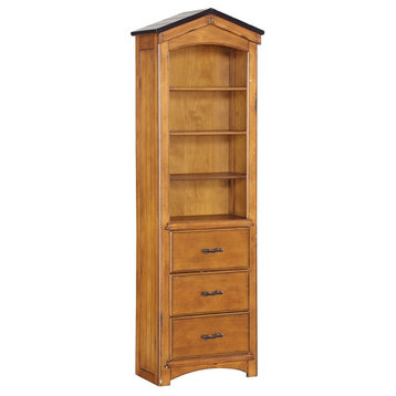 ACM-10163, ACME Tree House Bookcase Cabinet, Rustic Oak