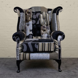 Bespoke Kent Patch Work Wing Chair - Armchairs And Accent Chairs