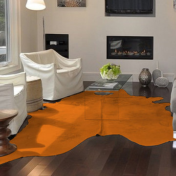 GENEVA-COWHIDE-RUG- ORANGE