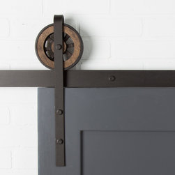 Artisan Strap Flat Track Hardware Kit in Oil Rubbed Bronze - Barn Door Hardware