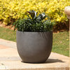 Afuera Living Traditional Round 12.2" Outdoor Planter in Gray