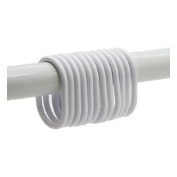 Evideco - Shower Curtain Rings Plastic Hooks Solid or Clear Colors Set of 12, Solid White - Shower Curtain Rings