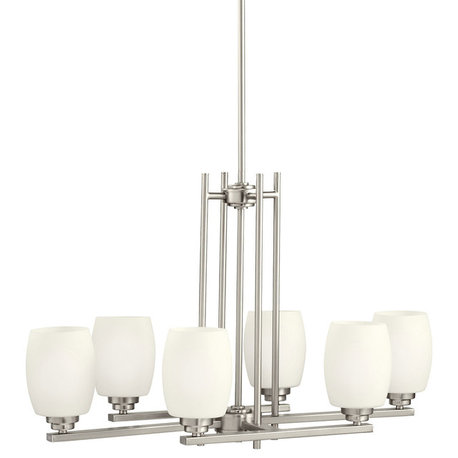 Chandelier 6-Light LED, Brushed Nickel