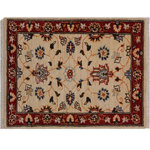 Bareens Designer Rugs - Bohemien Ziegler Steen Ivory Red Hand-Knotted Wool Rug - 1'0'' x 2'11'' - Enhance the ambiance of your home with this magnificent Persian-influenced Turkish hand-knotted rug made by skilled artisans capable of creating the most exceptional vegetable dyes and hand-spun wool. This exquisite handmade rug is a one-of-a-kind Peshawar Kafkaz, otherwise identified as Chobi, Chobi Peshawar, Oushak, or Ziegler rug. These handmade rugs are crafted in Pakistan utilizing superior-quality wool imported from Australia, New Zealand, and Korea in two types of weaves: the Persian weave and the Mori weave. This rug is meticulously crafted by hand using the finest natural vegetable dyes extracted from local plants. The artisans use a blend of hand-spun local and fine merino wool, resulting in a rug with a compelling texture, higher lanolin content, and longer staple. The artisans occasionally incorporate natural or artificial silk into the pile to enhance specific motifs. The finished product is an awe-inspiring execution of flawless design and an understated palette that exudes elegance.