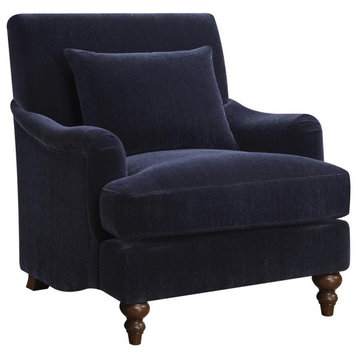 Frodo Upholstered Accent Chair With Turned Legs Midnight Blue