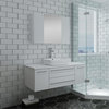 Fresca Lucera 42" Modern Wood Bathroom Vanity with Medicine Cabinet in White