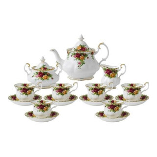 Royalty Porcelain 7pc Mini Tea Cup Set, Cups and Teapot, Vintage Russi